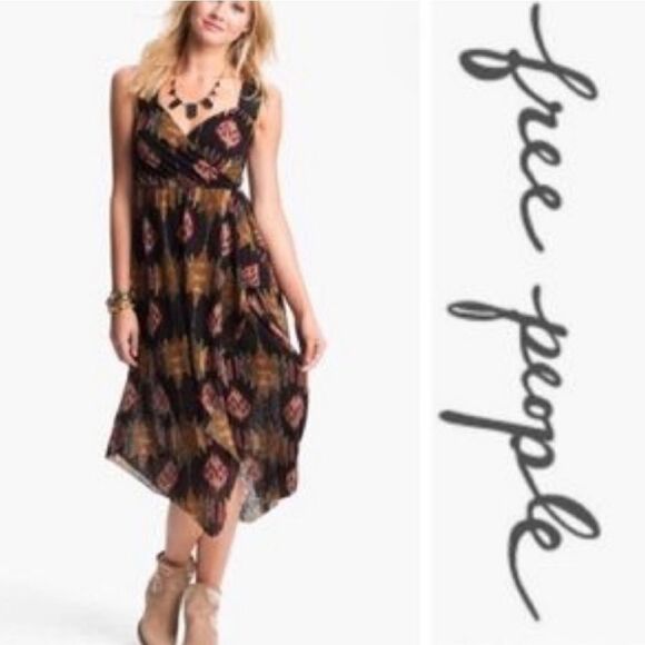 Free People Boho Faux Wrap Dress (S) - Picture 1 of 7